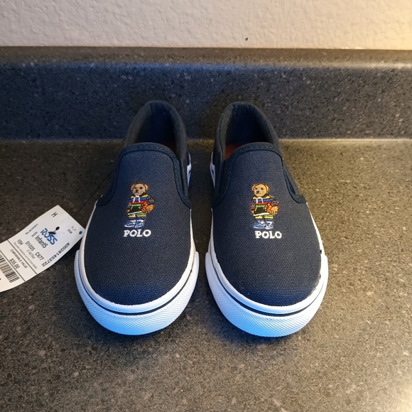 Polo by Ralph Lauren Kids Navy Bear Sneakers - Picture 1 of 11